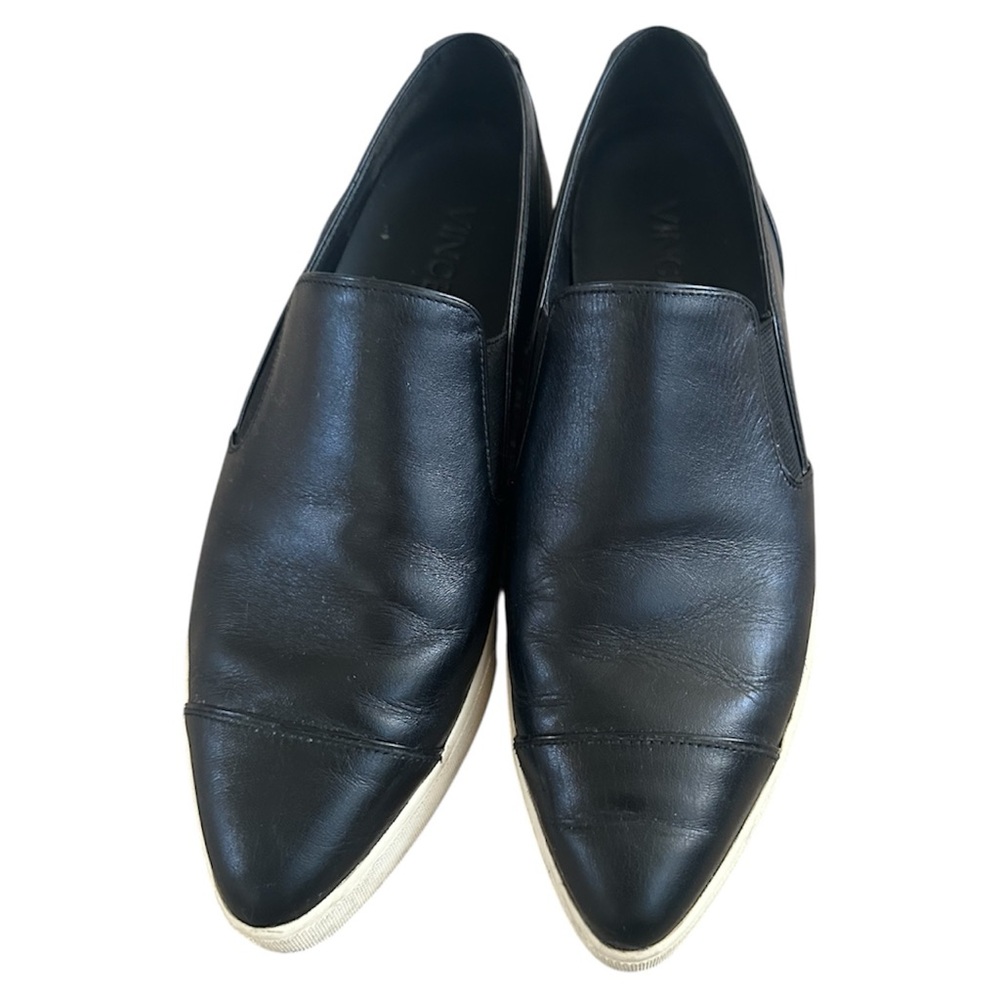 Vince Paeyre pointed-toe slip-on sneaker leather W a contrast rubber sole, 7.5M